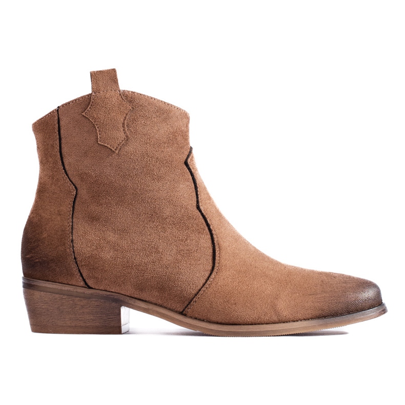 W. Potocki Potocki camel low suede cowboy boots brown