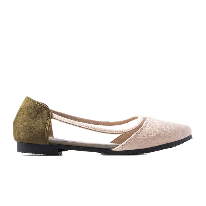 Kortes beige suede ballerinas for children