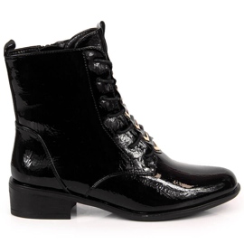 Women's insulated patent boots, black Jezzi ASA62-91
