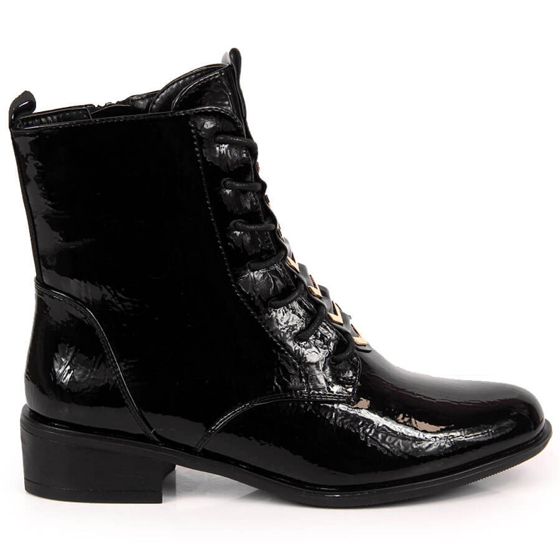 Women's insulated patent boots, black Jezzi ASA62-91