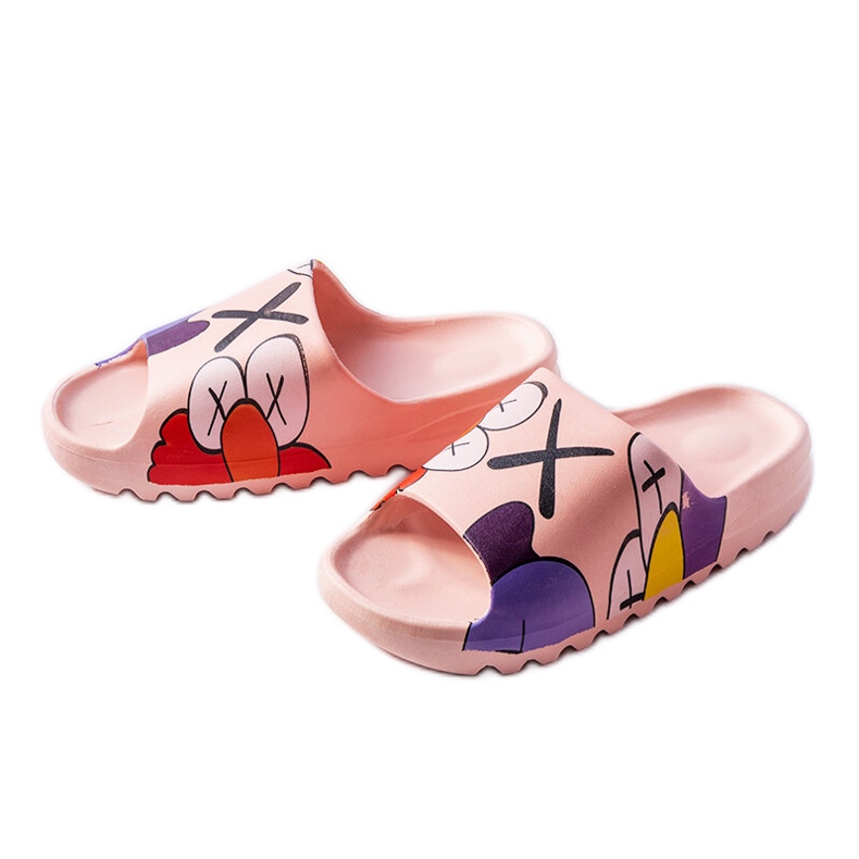 Pink flip-flops with tread and Lindale prints