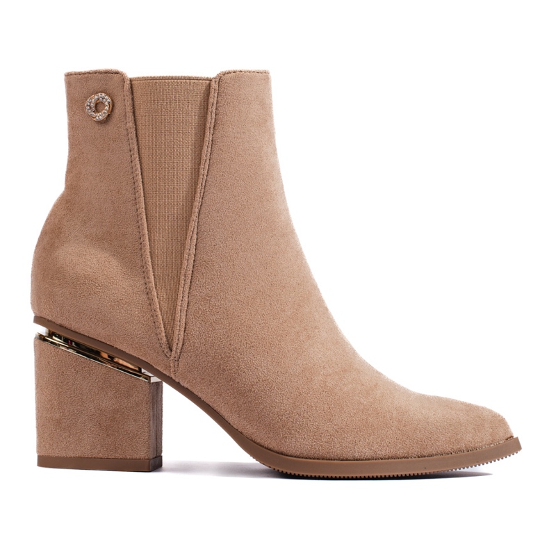 Beige women's suede ankle boots by Shelovet Beige women's suede ankle boots by Shelovet