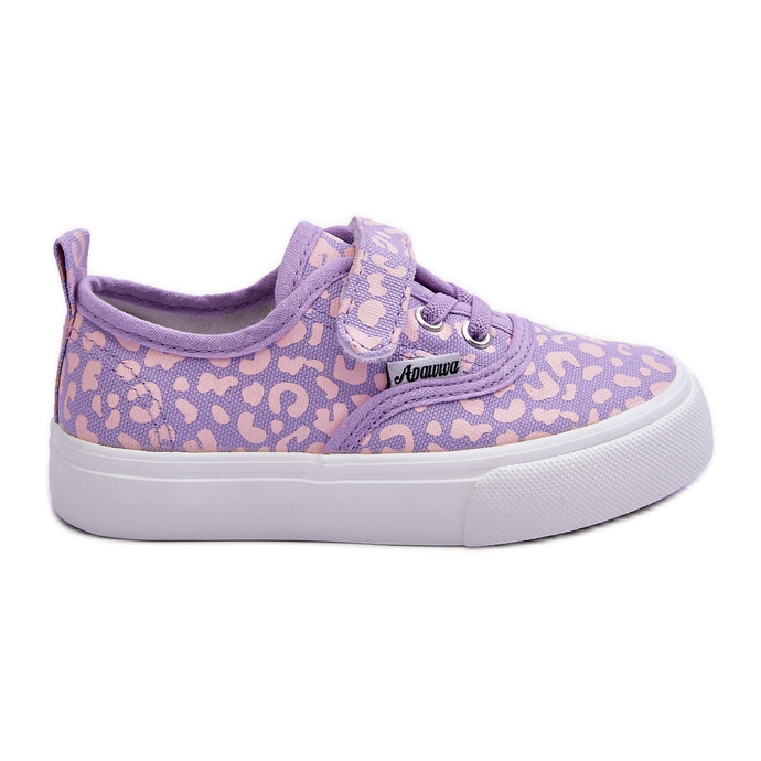 PA1 Patterned Velcro Children's Sneakers Purple Talirena violet