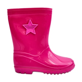 PG3 Children's Rubber Wellington Boots Fuchsia Malvi pink