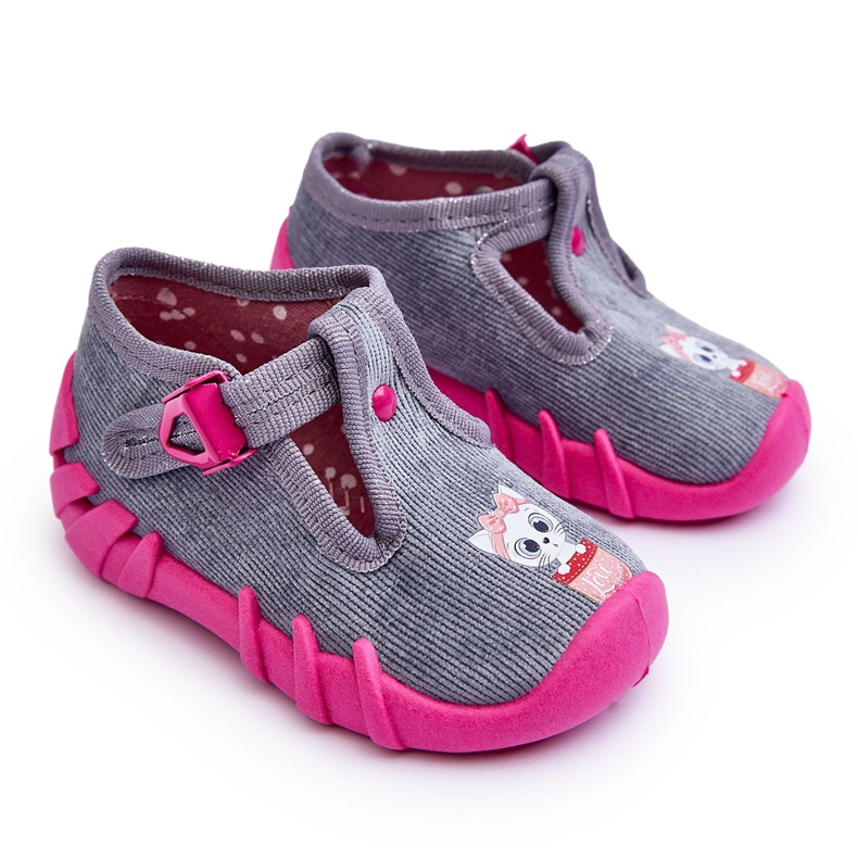 BEFADO S.A. Befado Ankle Boots Slippers 110P480 Gray and Pink
