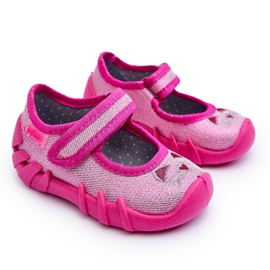 BEFADO S.A. Befado Shiny Cat Ballerina Slippers 109P235 Pink black