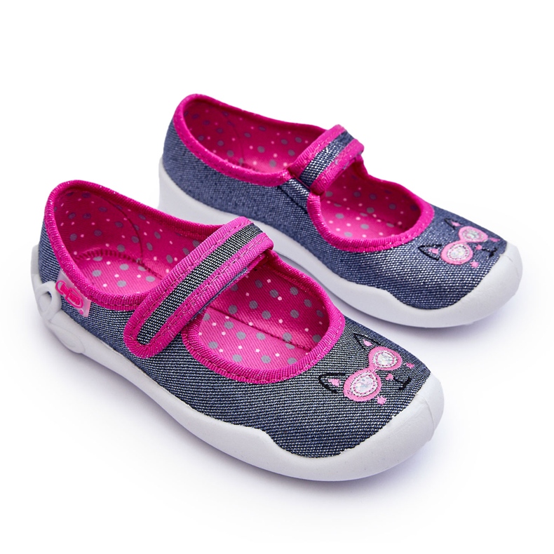 BEFADO S.A. Children's Ballerina Slippers Shiny Befado 114X422 Navy Blue and Pink