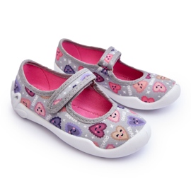 BEFADO S.A. Children's ballerina slippers Befado Hearts 114X516 Gray grey