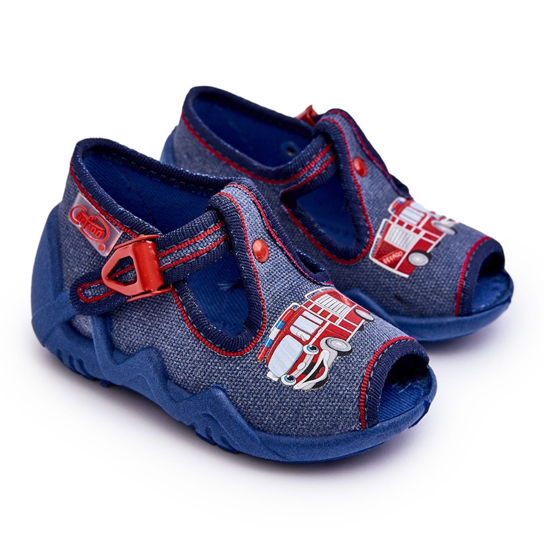 BEFADO S.A. Children's sandals, Befado slippers, Fire truck 217P118, Blue