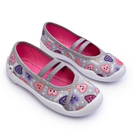 BEFADO S.A. Befado Heart Ballerina Slippers 116X319 Gray and Pink grey