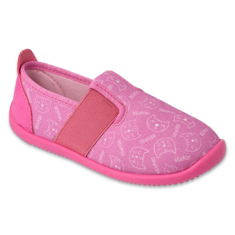 Befado children's slippers with leather insert 901Y017, pink with kittens