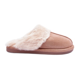 FB3 Women's Beige Pinky Slippers with Fur