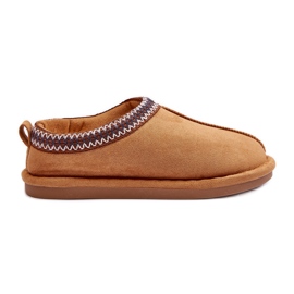 FB3 Women's Suede Slippers With Fur Brown Polinna