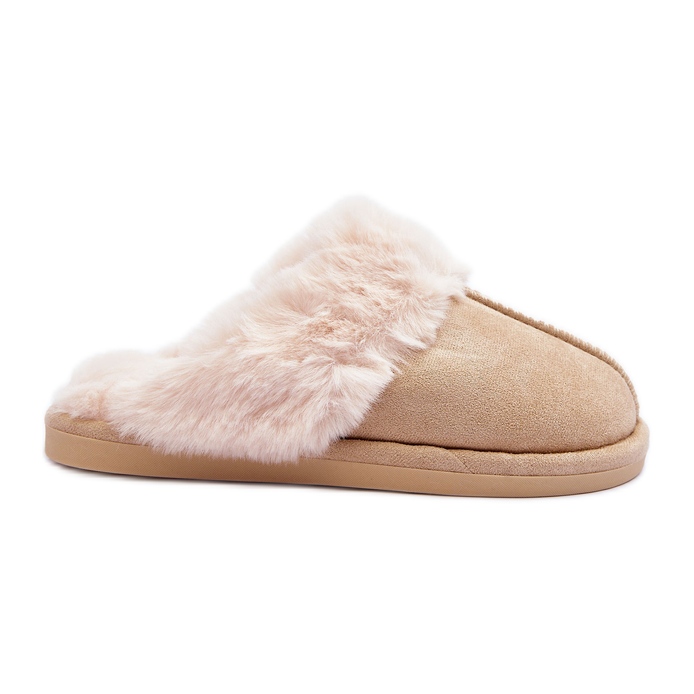FB3 Women's Slippers With Fur Light Beige Pinky FB3 Women's Slippers With Fur Light Beige Pinky