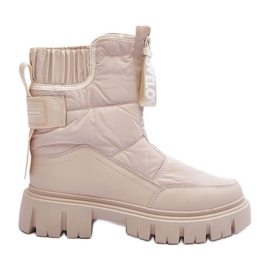 PE1 Women's High Insulated Snow Boots Beige Freoc
