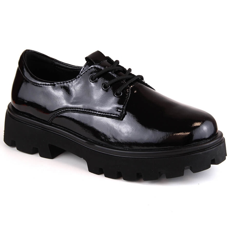 Ladies' black patent lace-up shoes Filippo DP4729