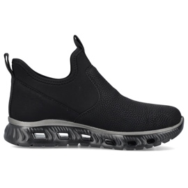 Women's comfortable ankle-high slip-on shoes, black Rieker M6053-00