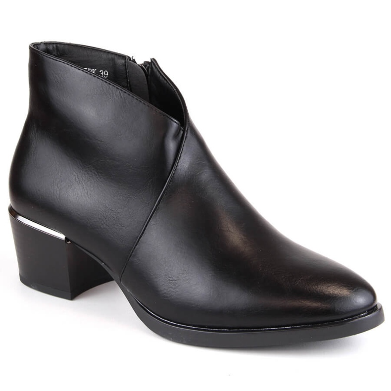 Women's insulated high-heeled cowboy boots, black Vinceza 58125