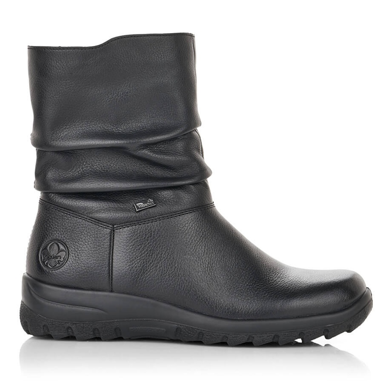 Waterproof leather women's ankle boots insulated with wool Rieker Tex Z7193-00 black