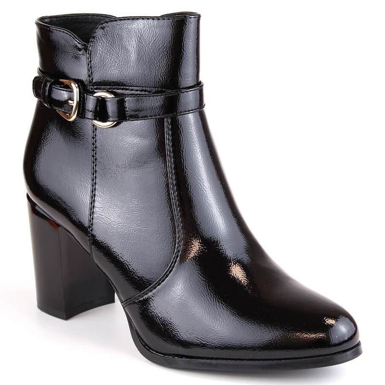Women's patent leather insulated ankle boots, black, Sergio Leone BT324