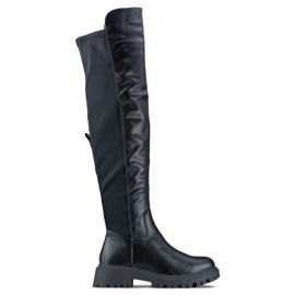 Viris black elastic women's boots