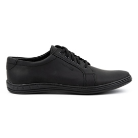 Polbut Men's leather lace-up shoes 320N, black