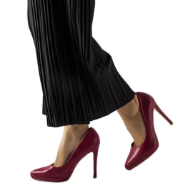 Kristin's classic burgundy high heels red