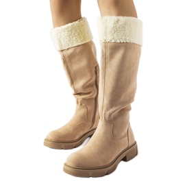 Beige eco-suede Erin boots