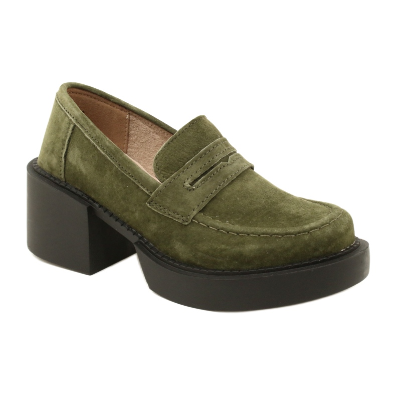 Fashionable suede moccasins Filippo DP4685/23 KH green