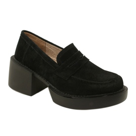 Fashionable suede moccasins Filippo DP4685/23 BK black