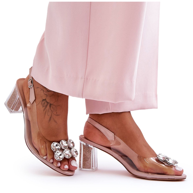 Transparent Sandals With Pink Heels S.Barski MR1037-43