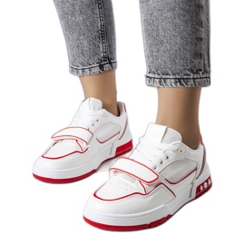 Ollie red women's sneakers white