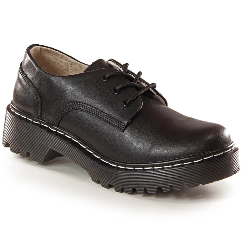 Women's black leather oxford shoes Filippo GLN441