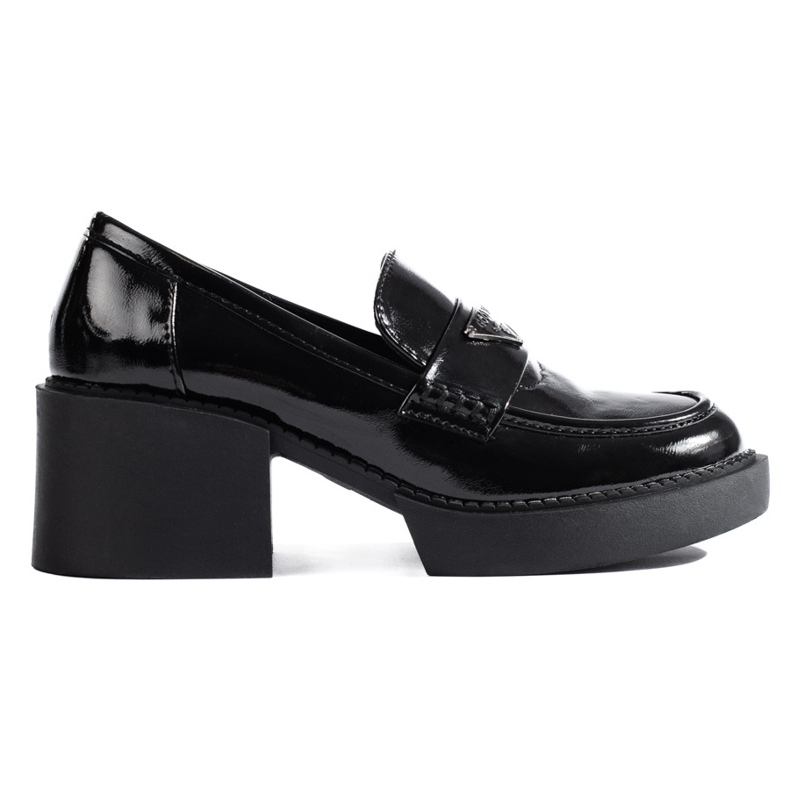 Black patent Shelovet high-heeled shoes