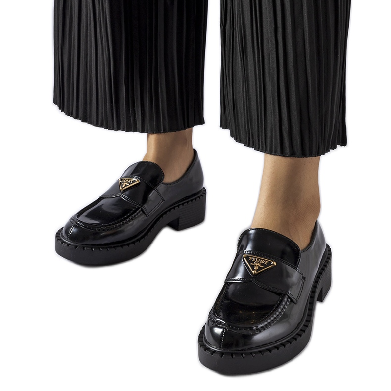 Black women's loafers from Milne