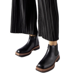 Tarquinia black low flat boots