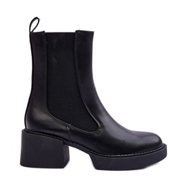 Chelsea boots with massive high heels, Black Ironna