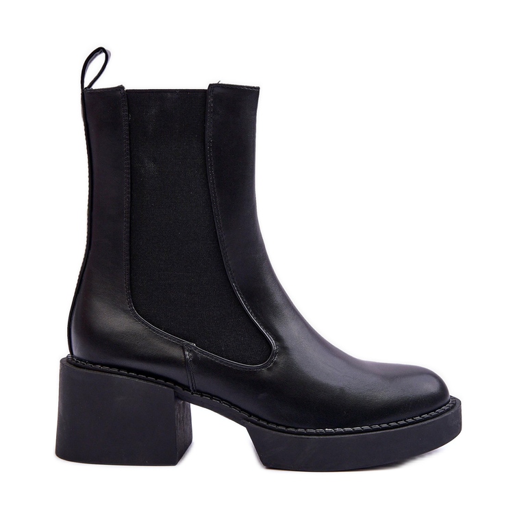 Chelsea boots with massive high heels, Black Ironna