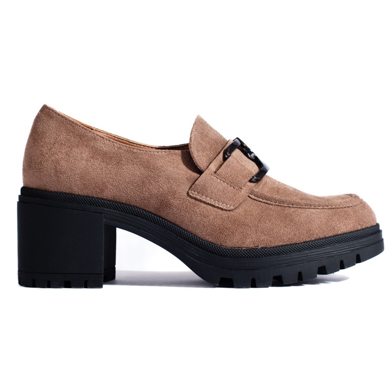 Vinceza Shelovet dark beige suede high-heeled shoes
