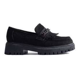 Shelovet women's black suede loafers Shelovet women's black suede loafers