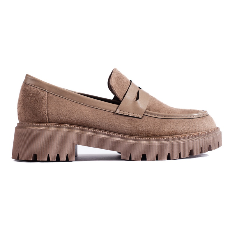 Women's beige suede loafers from Shelovet
