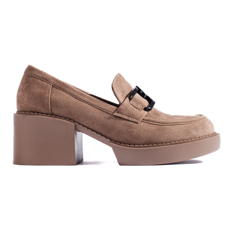 Shelovet beige suede women's high-heeled shoes