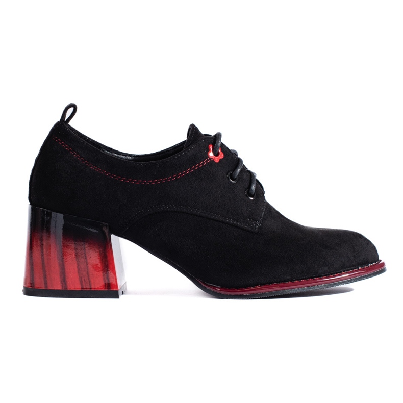 Shelovet black suede high-heeled shoes