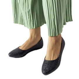 Black ballet flats with Natalino embossing