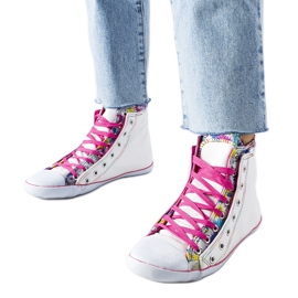 White floral ankle boots from Marphisa White floral ankle boots from Marphisa