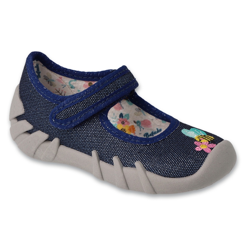 Befado children's slippers with Velcro 109N253 navy blue