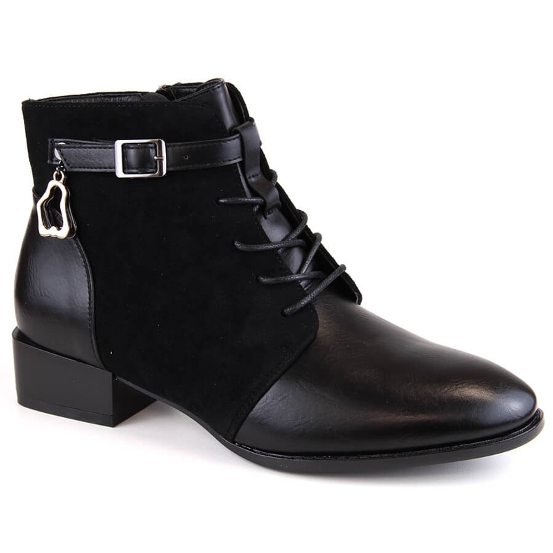 Women's flat-heeled boots with insulated black Potocki SZ12260