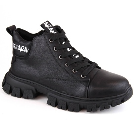 Women's insulated black platform boots by Sergio Leone BT742