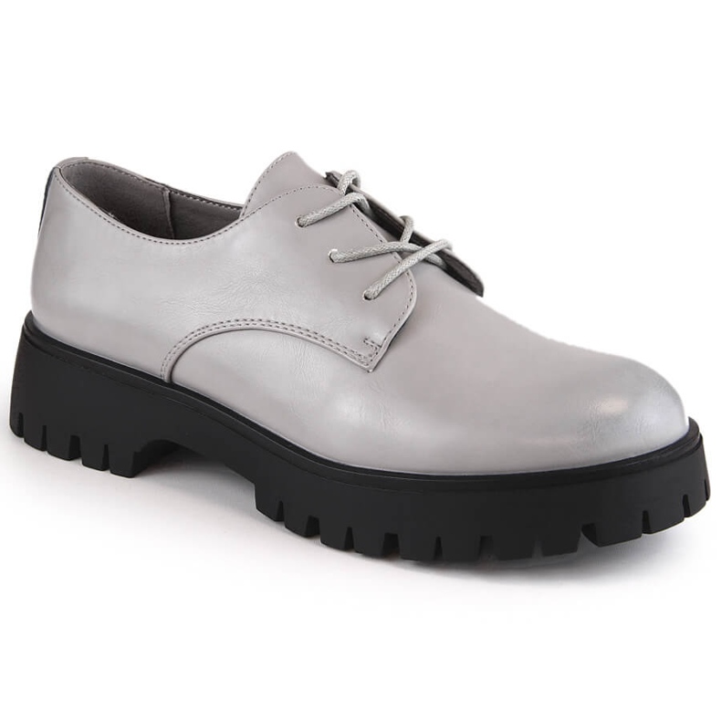 Women's gray oxford shoes Sergio Leone PB201 grey