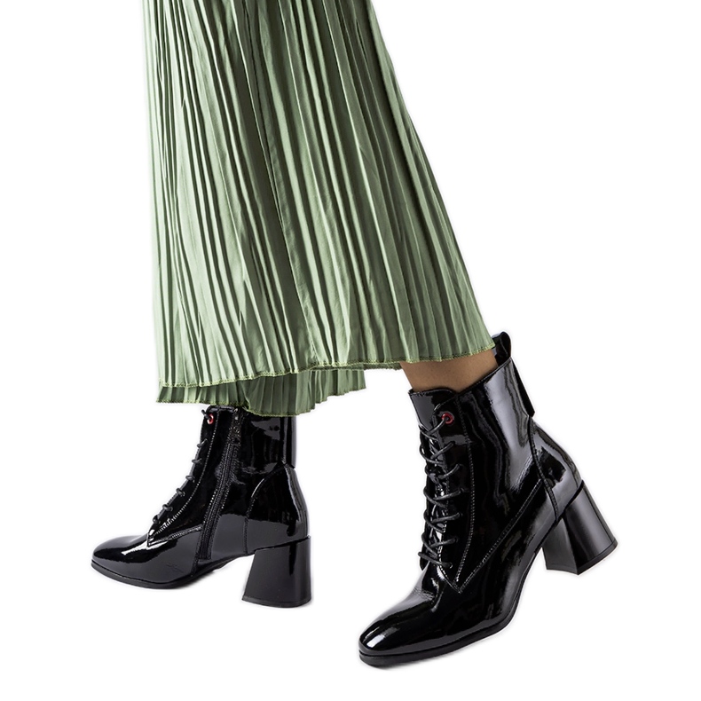 Black patent ankle boots from Vinceza Black patent ankle boots from Vinceza